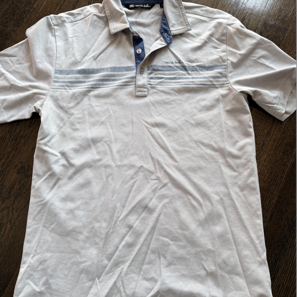 mens travis mathew chest stripe polo- M
